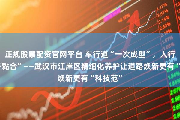 正规股票配资官网平台 车行道“一次成型”,人行道“速干黏合”——武汉市江岸区精细化养护让道路焕新更有“科技范”